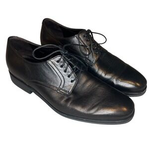 Monte Rosso Mens Black Leather Derby Dress Shoes Made in Italy Size 7.5 M